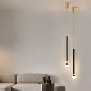 Lámparas colgantes Lámpara de pared de cabecera minimalista moderna Lámpara de araña de línea larga para interiores Restaurante Bar Mostrador Dormitorio Accesorio de iluminación para el hogar Colgante