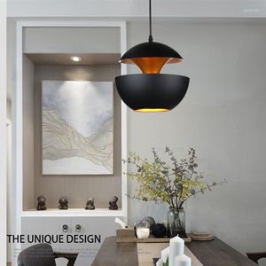 Lampes suspendues lustres minimalistes modernes chambre créative chevet forme en fer forgé tête unique pomme lumière LED