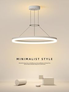 Lampes suspendues Lampe LED minimaliste moderne pour salon chambre à manger cuisine anneau noir suspendu plafond lustre luminairependan