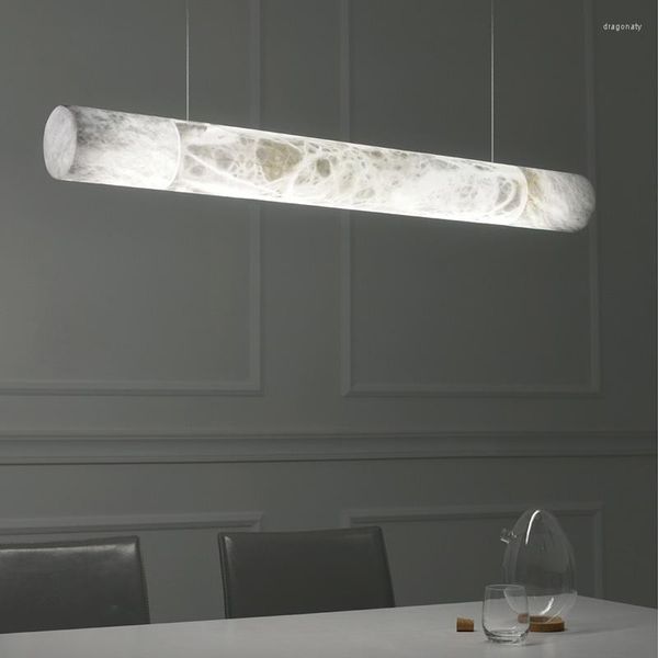 Lampes suspendues Moderne Minimaliste Long Lustre Studio Bureau El Banquet Hall Ligne Marbre Restaurant Bar