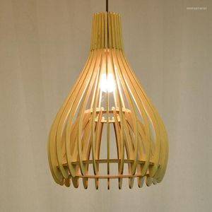 Hanglampen moderne minimalistische persoonlijkheid hout creatief dubbele vaste kooi woonkamer kroonluchter villa lamp verlichting vogel