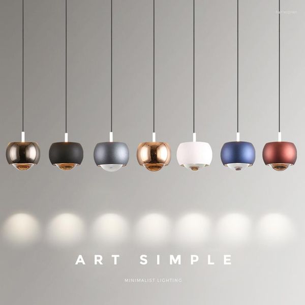 Lampes suspendues Style minimaliste moderne Lampe à LED pour salle à manger Cuisine Bar Chambre Chevet Plafond Lustre Décorer Suspension