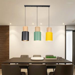 Hanglampen moderne Noordse lichten eenvoudige veelkleurige minimalistische hangende 3 hoofden E27 Edison Bulb voor keuken eetkamer slaapkamer