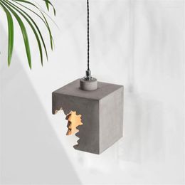 Hanger lampen moderne inkeping cement lichten Noordse creatieve dineren woonkamer lamp kledingwinkel huisverlichting