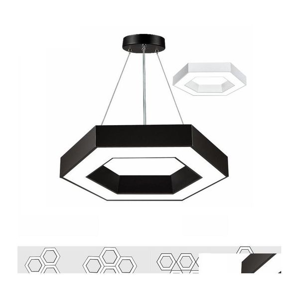 Pendants lampes modernes bureau hexagone LED minimalisme minimalisme luminaires en métal luminaria lampares suspendues suspension lampe de la lampe Lig oticy