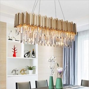 Hanglampen moderne ovaal kristallen kroonluchter verlichting armatuur luxe eigentijdse kroonluchters hangend licht voor huis restaurant decor