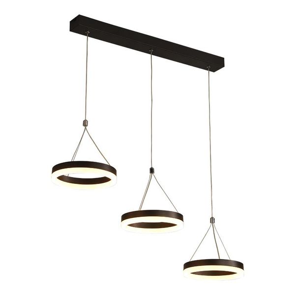 Lampes suspendues télécommande moderne acrylique lumières dimmables avec trois têtes anneau pour salon cuisine éclairage intérieur LED décorpendant