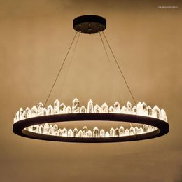 Hangende lampen moderne afstandsbediening kristallen led -lichten goud zwarte industriële lamp voor el villa tentoonstelling hal kunstdecoratie