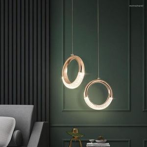 Hanger lampen moderne ring led lamp ontwerper eetkamer slaapkamer ronde hangende lampara's armatuur schandelijk indoor decor licht