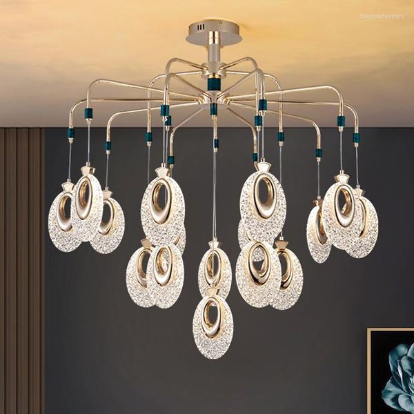 Lampes suspendues moderne romantique cristal nordique européen luxe lustres luminaire maison salon chambre Lampara