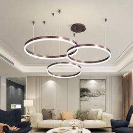 Hanglampen moderne ronde ring led lamp dimkable goud voor slaapkamer woonkamer eetkamer kroonluchter huisdecor verlichting lusters luminaire