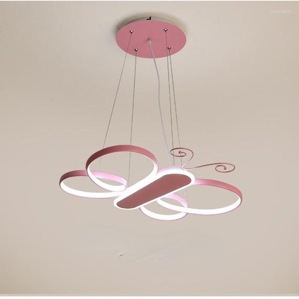 Lámparas colgantes Lámpara de mariposa simple moderna Dibujos animados creativos Cálido Romántico Habitación infantil Decoración interior