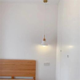 Pendants lampes modernes éclairage à LED simple en bois canapé côté décoration intérieure suspendue salon de restauration