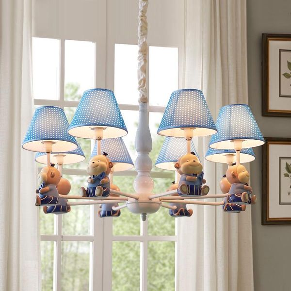 Lámparas colgantes, luces simples modernas, lámpara de mono creativa de resina, dormitorio de bebé para niños, sala de estar, iluminación Led colgante para el hogar, luminaria colgante