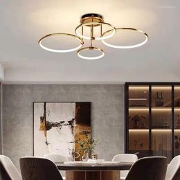 Lampade a sospensione Modern Simple Ring Led Living Room Lamp Personalità creativa Cerchio Design Senso Camera da letto