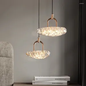 Lampes suspendues moderne simple barre à tête unique petite lampe lumière italienne luxe haute sens chambre atmosphère de chevet