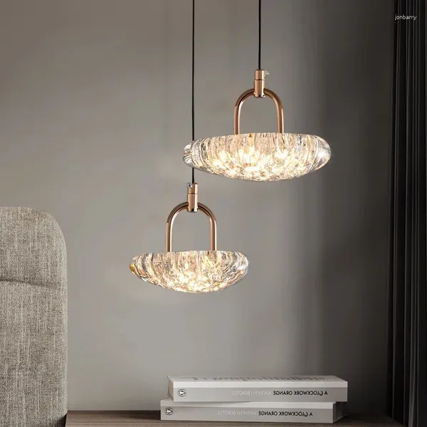 Lampes suspendues moderne simple barre à tête unique petite lampe lumière italienne luxe haute sens chambre atmosphère de chevet