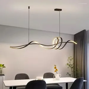 Hanglampen Moderne eenvoudige Strtips Lights Home Decor voor eetkamer Woonkamer Tafel Keuken Kroonluchter Indoor Lustre Armaturen