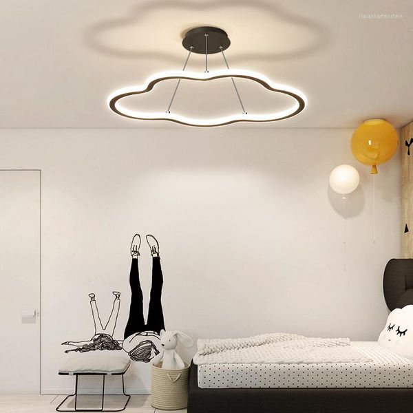 Pendants lampes modernes Simplicité LED Plafond Éclairage de lustre avec design de nuage pour la chambre à coucher des enfants lampe 220V / 110V