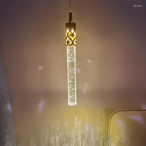 Hanglampen moderne enkele kristallen glazen LED -lamp goud/zwart hanglamp slaapkamer bedbed klein kroonluchter interieurdecoratie