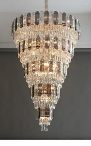 Lampes suspendues Moderne Smokey Clair K9 Cristal Lampe LED Lustre D60cm Suspension Maison Déco Luminaire Luminaire