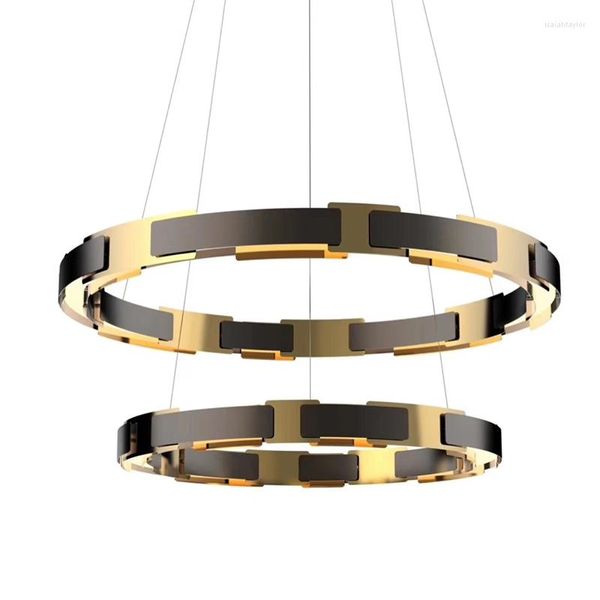 Lámparas colgantes, luz moderna de diseño español para sala de estar/dormitorio, lámpara de anillo de lujo, decoración interior para el hogar, suspensión colgante