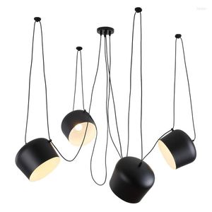 Lampes suspendues Lampes à tambour industrielles araignées modernes pour salle de plongée / restaurants Cuisine E27 Luminaires Lampe suspendue à LED