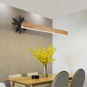 Hanglampen moderne houten ledlichten houten lampenkap eetkamer decoratie hangende binnenkantoor kantoor keukenverlichting