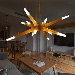 Hanger lampen modernas luces colgantes para komedor moderne suspentie houten hangende verlichting lamp voor eetkamer creatief