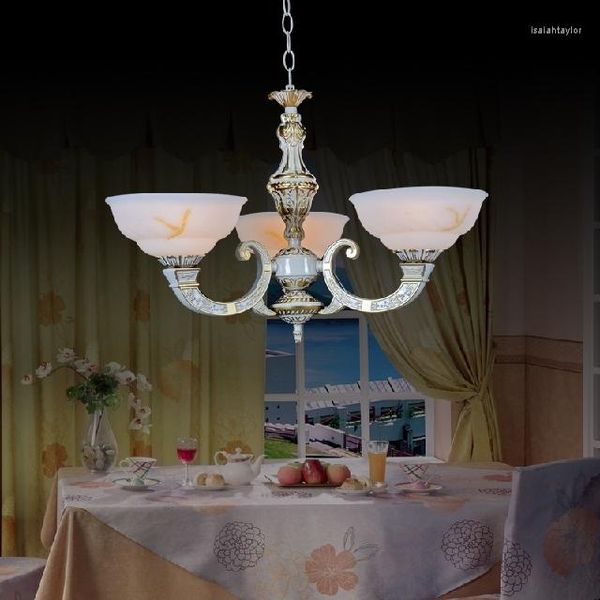Lampes suspendues lustre multiple rustique en alliage de fer forgé double aspiration suspendue salon chambre lampe Restaura ZX85