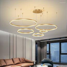 Hanglampen murlamp moderne luxe ronde led kroonluchter slaapkamer woonkamer eetkamer verlichting gouden zwarte halo