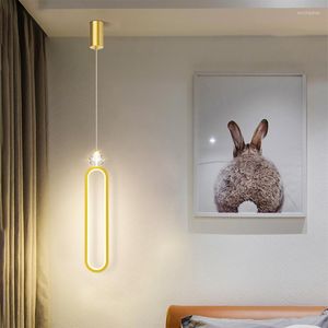 Lampes suspendues Net rouge moderne minimaliste lampe de chevet salon fond mur nordique allée couloir éclairage
