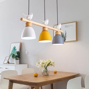 Hanger lampen knoopperker vogel eetkamer ledlichten makaron creatief restaurant café bar drie hoofd kroonluchter modern home decor licht e27