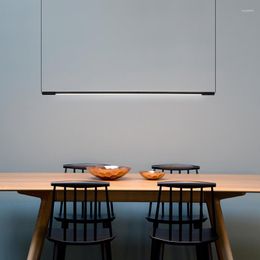 Lampes suspendues Art nordique LED lumières en aluminium éclairage ligne cylindrique moderne pour salon chambre chevet intérieur déco lampe suspendue