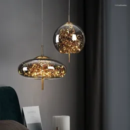 Lampes suspendues Nordic Lit Tête Lustre Fille Lumière Luxe Longue Ligne Personnalité Art Étoilé El Bar Verre Petit Droplight