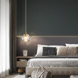 Hangende lampen Noordelijke slaapkamer bedsidechandelier kristal eenhoofd postmoderne minimalistisch restaurant bar net rood licht luxe kamer chandelie