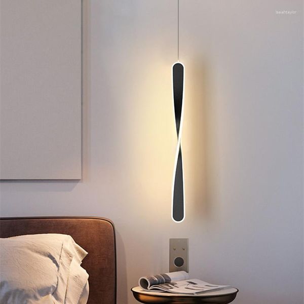 Lampes suspendues Lampe de chevet nordique AC85-265V Chambre Net Rouge Créatif à une tête Style industriel Minimaliste Long