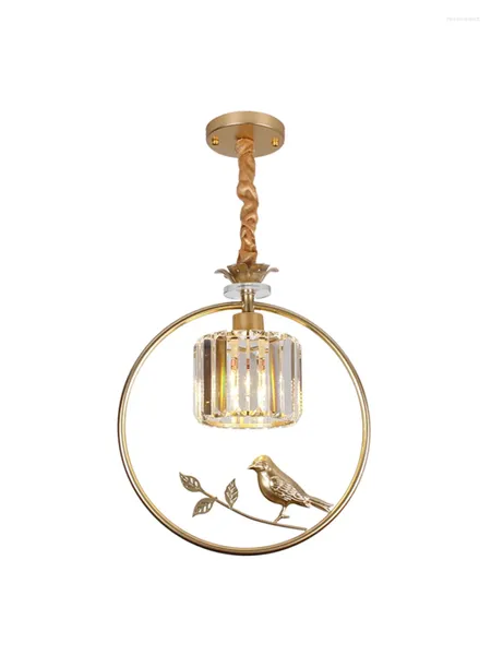 Lampes suspendues Nordic Bird Crystal Ring Lights Chambre Bar Salon Entrée Allée Salle à manger Loft Éclairage suspendu moderne