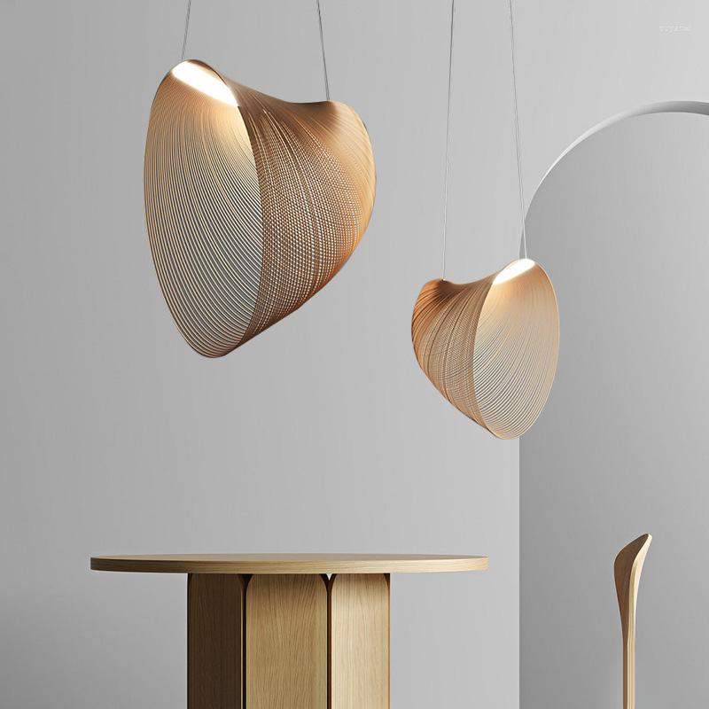 Pendelleuchten Nordic Bird's Nest LED-Leuchten Holz Acryl Kronleuchter für Tischküche Esszimmer Home Decor Innenbeleuchtung