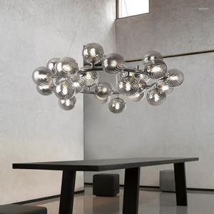 Lampes suspendues Nordic Bubble Ball Lustre Éclairage Accueil Intérieur Chrome Pour Salon Décor Suspendu Suspension Lampe