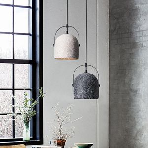 Lampes suspendues Nordic Cement Lamp Simple Béton Terrazzo Salon Salle À Manger Café Bar Table Décorative
