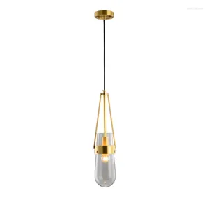 Lampes suspendues Lustre nordique El Vintage lampe en verre fer suspendu éclairage LED lumière moderne 1 acheteur