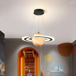 Hanglampen Nordic Kinderkamer Led Kroonluchter Creatief Restaurant Gang Slaapkamer Glas Wandering Earth Jupiter Lamp Armatuur