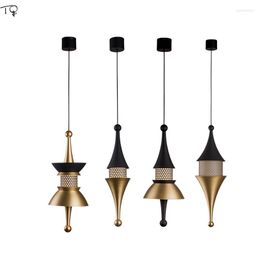 Lampes suspendues Nordic Classical Luxury Industrial Lights Métal Fer Art Or Noir Suspension Duplex Escaliers Bar Chambre Salon