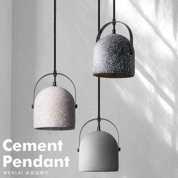 Lampes suspendues nordique créatif ciment cordon lumière béton abat-jour suspendu pour Restaurant Bar café lampe