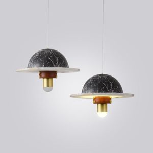 Lampes suspendues Nordic Creative Lustre Imitation Marbre Salon Art Chambre À Manger En Verre ChandelierPendentif