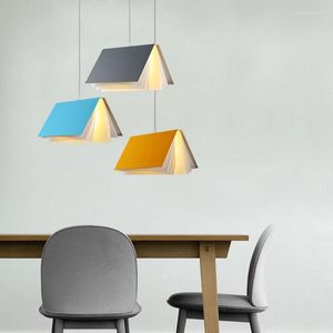 Hanglampen Nordic Creatieve Macaron Kleur LED Eettafel Bibliotheek Kroonluchter Slaapkamer Nachtkastje Studie Bar Boek