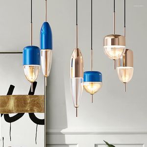 Lampes suspendues nordique créatif moderne Simple Restaurant lumière salon chambre café Bar décoration lampe avec ampoules Led