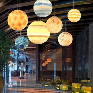 Hanglampen Noordig creatief universum planeet acryl licht maan zon aarde mars uranus kwik slaapkamer kinderen kamer honger lamp