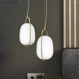 Hanglampen Noordig ontwerp Moderne Led Lamp Loft Decor Iron Circular Glass Hanglight Dining Room Lights Farmatures Home Lighting